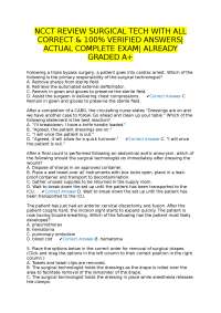 NCCT Surgical Tech Exam Review with Verified Answers