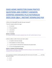 Ohio Home Inspector Exam Practice Questions and Answers 2025-2026