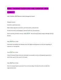 NIMS Training: Questions and Answers for Incident Management