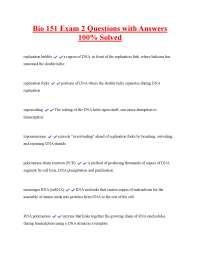 Bio 151 Exam 2: Q&A for Replication, Transcription, and Genetics
