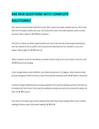 ASE MLR Practice Questions with Solutions