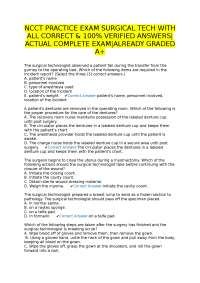 NCCT PRACTICE EXAM SURGICAL TECH WITH ALL CORRECT & 100% VERIFIED ANSWERS|ACTUAL COMPLETE