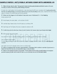 NCTJ Public Affairs Exam Sample Paper with Answers - Prof. Shawn