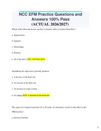 NCC EFM Practice Questions and Answers (2026/2027)