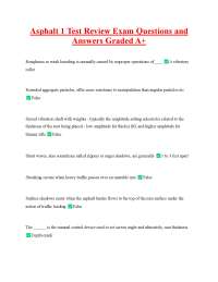 Asphalt Testing Exam Review: Questions and Answers