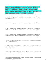 New Jersey Title Insurance Exam Study Guide 2025
