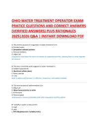 Water Treatment Operator Exam Practice Questions and Answers 2025-2026