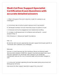 Medi-Cal Peer Support Specialist Certification Exam Questions