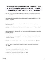 Load Calculation Feeders and Services: Electrical Engineering Practice Questions