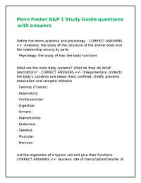 Anatomy and Physiology Study Guide: Questions and Answers