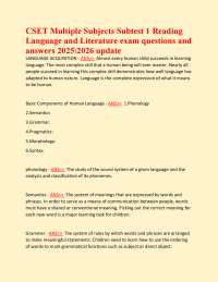 CSET Multiple Subjects Subtest 1: Reading, Language, and Literature Exam Q&A