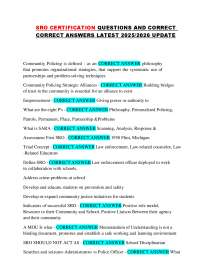 SRO CERTIFICATION QUESTIONS AND CORRECT CORRECT ANSWERS LATEST UPDATE