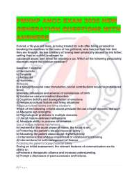 Psychiatric and Mental Health Practice Questions