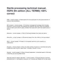 Sterile processing technical manual, HSPA 9th edition (ALL TERMS) 100% correct.docx
