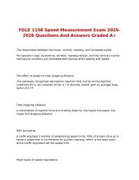 FDLE 1158 Speed Measurement Exam 2025-2026 Questions And Answers Graded A+