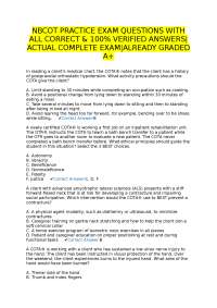 NBCOT Practice Exam Questions with Verified Answers
