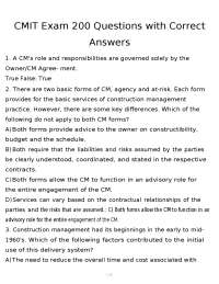 CMIT Exam 200 Questions with Correct Answers