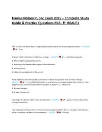Hawaii Notary Public Exam Study Guide and Practice Questions 2025
