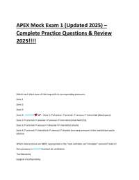 APEX Anesthesia Mock Exam 1 (Updated 2025): Practice Questions & Review