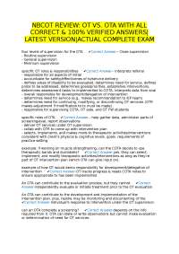 NBCOT Exam Review: OT vs. OTA Roles and Responsibilities