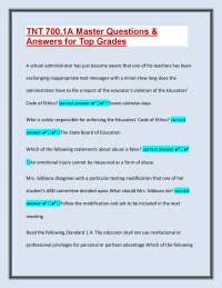 TNT 700.1A Master Questions & Answers for Top Grades