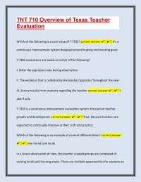 T-TESS Teacher Evaluation System: Key Concepts and Standards