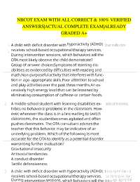 NBCOT EXAM WITH ALL CORRECT & 100% VERIFIED ANSWERS|ACTUAL COMPLETE EXAM|ALREADY GRADED A+