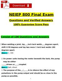 NEIEP 800 Final Exam: Questions and Answers for Elevator Industry Professionals