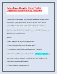 Salesforce Service Cloud Interview Questions and Answers
