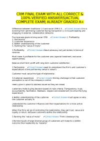 CRM Final Exam Questions and Answers: A+ Graded Solutions