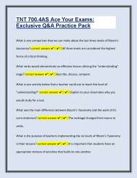 Bloom's Taxonomy and Educational Strategies Q&A Practice Pack