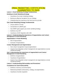 Email Marketing Certification: Strategy, Segmentation, and Analytics