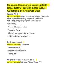 MRI Safety Training Exam: Questions and Answers