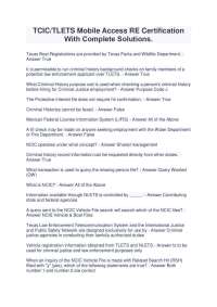 TCIC/TLETS Mobile Access RE Certification Questions and Answers