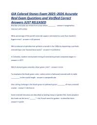 GIA Colored Stones Exam Questions and Answers 2025-2026