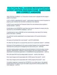 TCIC/TLETS Recertification Exam Questions and Answers 2025/2026
