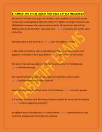 Finance 300 Final Exam Questions and Answers