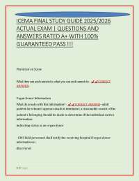 ICEMA FINAL STUDY GUIDE 2025/2026 ACTUAL EXAM | QUESTIONS AND ANSWERS RATED A+