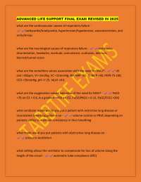 Advanced Life Support (ALS) Final Exam Review: Key Concepts and Questions