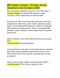 MRI Safety: Exam Questions and Answers (2026)
