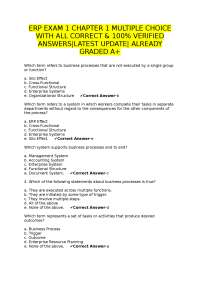 ERP Exam 1: Multiple Choice Questions and Answers