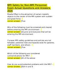 MRI Safety: Exam Questions and Answers for Non-MRI Personnel
