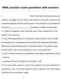 RHIA Practice Exam Questions and Answers