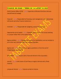 Finance 300 Exam 1 Terms: Comprehensive Glossary