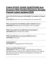 CHAA Exam Study Guide: Questions and Answers with Verified Solutions