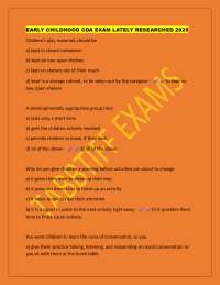 Early Childhood CDA Exam Questions and Answers 2025