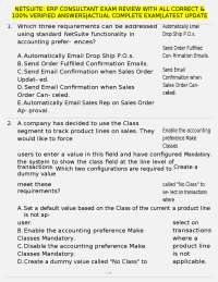 NetSuite ERP Consultant Exam Review: Questions and Verified Answers