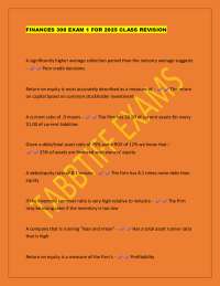Finance Exam Revision: Key Concepts and Practice Questions