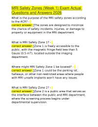 MRI Safety Zones: Exam Questions and Answers