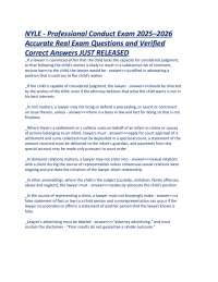 NYLE Professional Conduct Exam Questions and Answers 2025-2026
